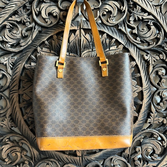 Celine Triomphe Macadam Monogram Smaller Shoulder Tote Bag Purse Classy Classic - Picture 1 of 16
